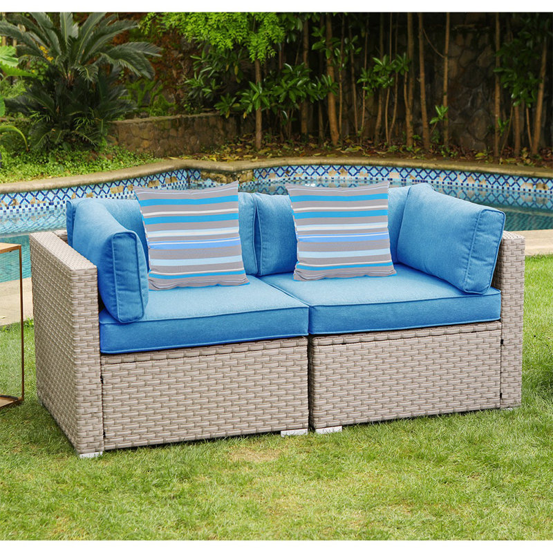 Rosecliff Heights Cayden Outdoor Furniture Loveseat with Cushions Wayfair